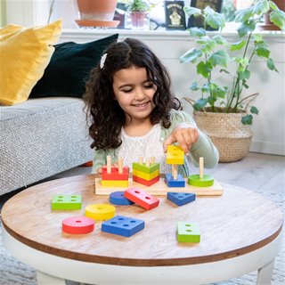 Geometrische stapel vormenpuzzel